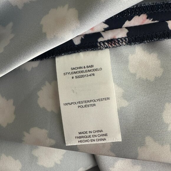 NWT SACHIN + BABI Melody Dress Ikat Blue/ Pink Midi Casual Cutout Puff Sleeve 2 - Picture 9 of 14